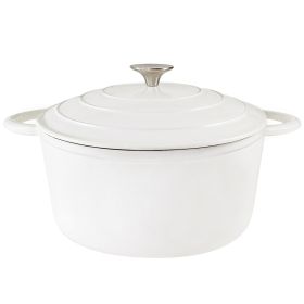 Dutch Oven,Dutch Oven Pot with Lid,3 QT Enamel Dutch Ovens with Dual Handles,Cast Iron Pot for Braiser,Cooking,Gifts for Family (Color: White)